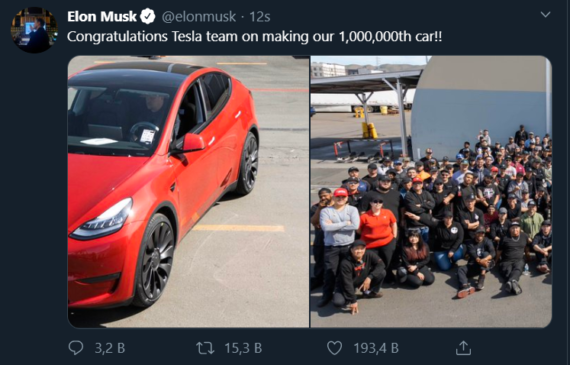 Tesla 1,000,000 Elektrikli Otomobil Üretti!